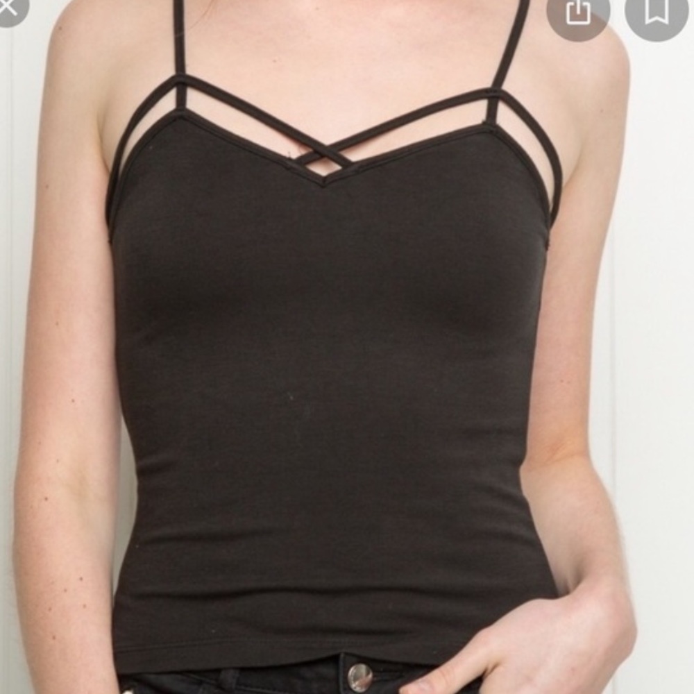 Brandy Melville black criss cross tank one size!